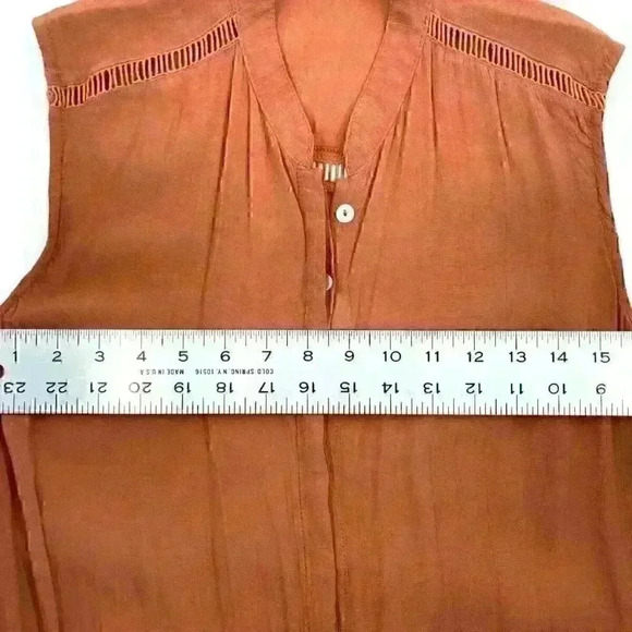 Faithful The Brand Sleeveless Rust Brown Dress Long Shirt Button Down Size XS - Picture 4 of 13